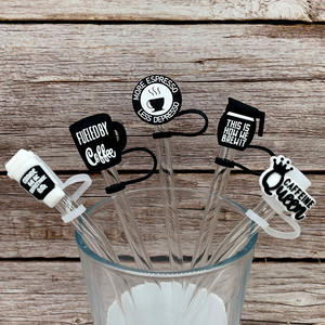 Noël silicone paille couverture topper personnalisé arbre pain d'épice <span class=keywords><strong>homme</strong></span> dessin animé paille topper charmes pour tumbers pvc ensemble attachement - Product Image 4