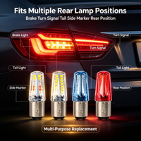 Ampoule LED RGB 1157 2835 32SMD pour voiture, 6000K blanc, rouge, jaune, multicolore, feu stop, clignotant, feu arrière, 12V