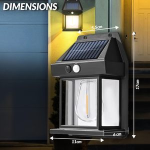 Solar <b>LED</b> High Brightness Rechargeable Night Lamp IP65 Waterproof <b>Motion</b> <b>Sensor</b> Wall Lamp 3 <b>Lighting</b> Modes for Courtyard Garden - Product Image 3