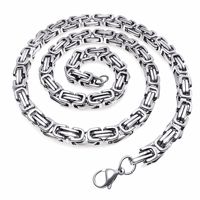 Collier chaîne en acier inoxydable 5/6/7/8/10 mm, style Hip Hop, maillons vélo, chaîne byzantine, colliers de roi et d'empereur