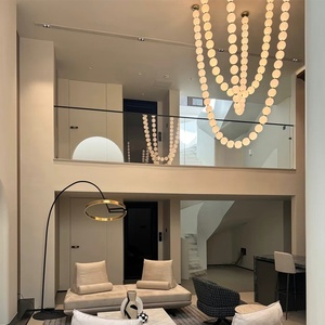 Lustre sur mesure en perles pour <span class=keywords><strong>hall</strong></span> <span class=keywords><strong>d</strong></span>'<span class=keywords><strong>entrée</strong></span>, chaîne de collier, lampe longue, lumières <span class=keywords><strong>d</strong></span>écoratives de luxe - Product Image 1