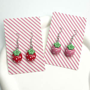 مصنع الجملة الاطفال الاكريليك الحيوان الفاكهة الأقراط الكورية لطيف الراتنج الحلوى القط الكلب الباذنجان الفراولة انخفاض الأقراط للفتيات - Product Image 1