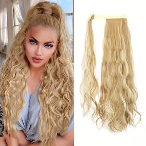 Cola de Caballo Sintética Ondulada de 55cm, Fibra Resistente al Calor, Extensiones de Cabello para Mujer - Product Image 1