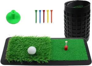 Tapis d'entraînement de golf à semelle en caoutchouc antidérapante pour l'extérieur et l'intérieur Tapis de frappe en herbe verte longue