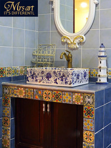 Azulejos de Cerámica Pequeños con Diseño Artístico, Azulejos en Forma de Flor para Borde de Piscina, Azulejos en Relieve para Pared, Estilo Mediterráneo y Americano - Product Image 3