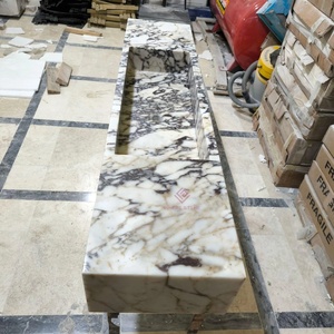 อ่างล้างจานติด<span class=keywords><strong>ผนัง</strong></span>ลายหินอ่อนธรรมชาติคุณภาพสูงอ่างล้างจานขอบดิบดีไซน์หรูหราอ่างล้างหน้าใต้หลังคาห้องน้ำ - Product Image 4