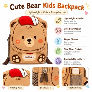 Cute Cartoon Animals Toddler <b>Backpack</b> with Detachable Anti Lost Leash Lightweight Breathable Large Capacity Kids Safety bag - Product Image 3