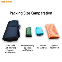 Matelas pneumatique de camping à coutures tombantes pour 2 personnes, coussin de couchage gonflable ultra léger pour 2 hommes