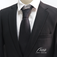 100% Seide Grenadine Garza Fina Webart Luxuriöser Umweltfreundlicher 7-fach Handgerollter Dunkelgrauer Krawatte für Herren Hochzeit Formelle Anlässe