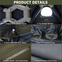 Dôme gonflable de 4,5 m de diamètre en Oxford avec poêle, ouverture pour climatiseur, hublot d'observation, auvent occultant et imperméable