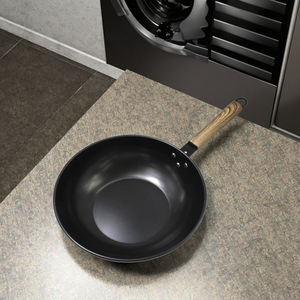 Recién llegado Durable 24cm Versátil Mango largo Chino Acero al carbono Antiadherente <span class=keywords><strong>Wok</strong></span> Range - Product Image 1