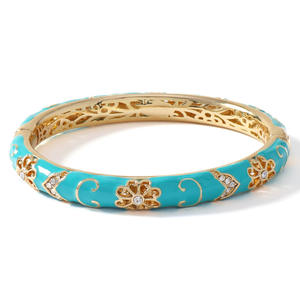 Neues Retro Chinoiserie Blau-Weißes Porzellan Armband, Zweilagiges Emaille Cloisonné Mode Armreif Cheongsam Schmuck - Product Image 5