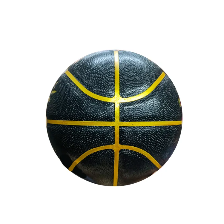 인기 있는 야외 블랙 화이트 Pu 가죽 공식 크기 7 거리 농구 공