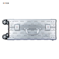 Valise de maquillage professionnelle FAMA, nouvelle conception, durable, en aluminium, avec roulettes, éclairage et pieds, modèle KC-218