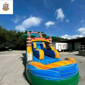 Tobogán Acuático Inflable de PVC y <span class=keywords><strong>Casa</strong></span> de Brinco de Doble Carril con <span class=keywords><strong>Piscina</strong></span> Larga para Parques Deportivos, Parques de Aventuras y Parques de Trampolines - Product Image 2