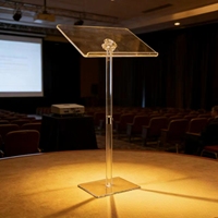 Podest en acrylique, bureau de conseil, conférence, table de maître de cérémonie de mariage, podium en plexiglas transparent