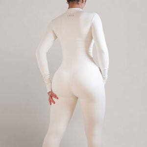 Tute sportive tute con cerniera a maniche lunghe tuta da donna morbida elasticizzata Yoga Fitness Gym indossare abbigliamento sportivo comodo - Product Image 2