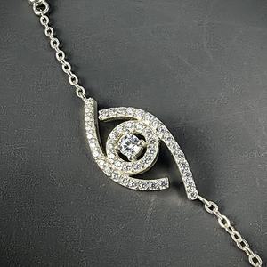 Fabrik Nazar Boncugu verstellbar Silber GRA Blue Evil Devil Eye VVS Moissan ite Charm Armbänder für Frauen - Product Image 3