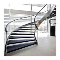 Escalier Courbé Prima Fashion Simple Arc Style Nordique avec Rampe en Verre pour Appartement et Villa