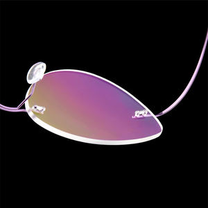 إطار نظارات بدون حواف من سبائك التيتانيوم خفيف الوزن للغاية، نظارات بدون إطار على شكل عين القطة بدون براغي، إطار بصري لقصر النظر جديد - Product Image 5