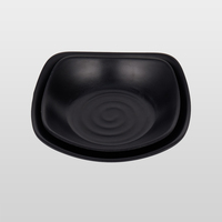 Assiettes en mélamine noires mates épaissies de qualité supérieure, légères et robustes, idéales pour les traiteurs, les plats chauds, les banquets et le service quotidien stable, assorties.