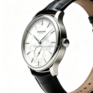 Reloj de Hombre Directo de Fábrica con Esfera Blanca Texturizada, Segundero Pequeño, Correa de Cuero, Reloj de Negocios para Vendedores Online - Product Image 4