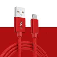 Vente directe d'usine 10W câble de données de tressage Durable pour iPhone chargeant 1M 2M 3M câble USB de tressage coloré pour iPhone
