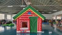 CH Décoration extérieure drôle petite maison de Noël gonflable avec des bonhommes de neige pour l'événement