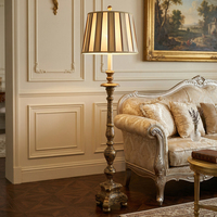 Lampadaire vintage en laiton doré, lampe sur pied haute, éclairage de luxe pour villa classique, bureau ou salle de lecture