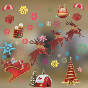 Autocollants de Noël pour fenêtres, film adhésif statique amovible, décoration de vacances pour les portes et les fenêtres des magasins - Product Image 3