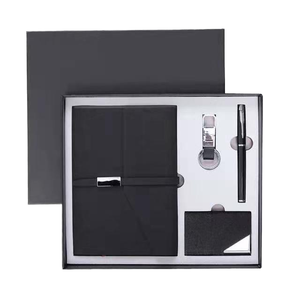 A5 Business Notebook Gift <b>Box</b> <b>Pen</b> Card Holder Key Chain-Custom Educational Gift Set Handmade Silk Screen Printed for Promotional - Product Image 4