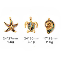 Accessoires de bijouterie DIY en acier inoxydable Pendentif étoile de mer tortue conque Hawaiian Shell Marine Life Religious Party Stone Charms