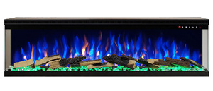 <span class=keywords><strong>Cheminée</strong></span> électrique à 3 faces avec télécommande, 6 couleurs de flammes, effet bois et cristal, pour salon - Product Image 2