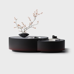 Mesas de Centro Modernas Nórdicas Decorativas para Sala de Estar, con Superficie de Piedra Sinterizada de <span class=keywords><strong>Alta</strong></span> Calidad y Base Gris, Multifuncionales - Product Image 4