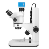 Microscopio Trinocular Estéreo con Zoom y Puerto para Cámara HDMI 3.5X-100X para Documentación Digital y Demostración Educativa