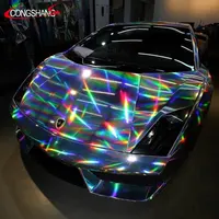 Black Laser Holographic Chrome Car Wrap Vinyl with Glossy for Decoration and Car Body Protection