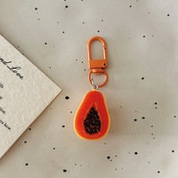 3D Resin Fruit Sleutelhanger, Schattig Mini Voedsel Groente Tas Charme Gesimuleerde Fruit Hangertje voor Sleutelring