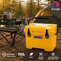 Glacière rotomoulée 17QT avec compartiment à glace intégré dans le couvercle, légère, capacité de 24 canettes, avec poignée en acier pour le camping