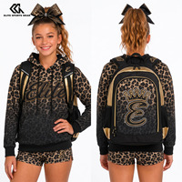 Sweat-shirt à capuche personnalisé pour équipe de cheerleading, pull d'échauffement avec pompons, vente en gros, logo personnalisé, tenue d'entraînement de danse, sweat-shirt d'échauffement