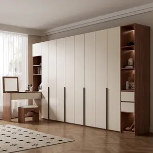 कस्टम आकार डिय आधुनिक व्यक्तिगत वॉलकिन सफेद अलमारी कमरे ठोस लकड़ी की अलमारी भंडारण और संगठन अलमारी मॉडर्नो