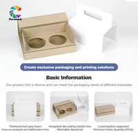 Boîte à cupcakes en papier kraft personnalisée pour pâtisserie, dessert, biscuits, emballage à emporter, boîte avec poignée, boîte d'emballage