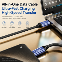 Câble USB-C vers USB-C Biaze 240W PD 5A Charge Rapide 20 Gbps USB 3.2 Vidéo 4K pour iOS/Ordinateur Portable/Téléphone/Tablette 1M Gaine en Nylon Tressé