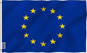Bandera de la Unión Europea de 3x5 pies, poliéster, bandera nacional de la UE, 2 ojales de latón, doble cara, ligera, resistente a desgarros - Product Image 5