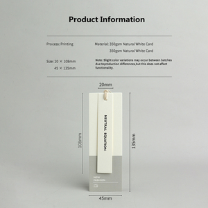 Бирки для одежды прямоугольные бумажные бирки с индивидуальным логотипом двухслойные бирки для одежды и этикетки - Product Image 4