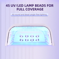 Lampe de séchage professionnelle 2-en-1 128W à 45 LED avec mini-lampe rechargeable pour le séchage du gel et le nail art – Offre Spéciale