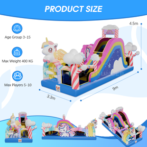 Casa de Brinco Comercial de Alta Calidad con Tobogán, Inflable, con Obstáculos, en Venta - Product Image 3