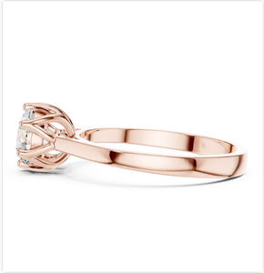 Anillo sofisticado de diamantes de oro brillante con diseño de tulipán de seis puntas para Joyería Fina elegante de la India - Product Image 6