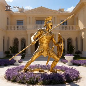 Estatua de Guerrero Griego de Metal para Decoración de Exteriores, Escultura de Bronce y Latón de Tamaño Real, Estatua Espartana de Leónidas en <span class=keywords><strong>Venta</strong></span> - Product Image 5