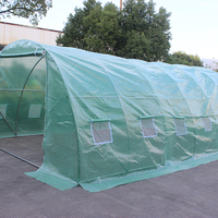 TLSP177 12 fenêtres enroulables avec écrans et 2 enroulable à glissière portes UV protégé polytunnel serre maison cadre agricole