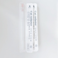 Cathéter urinaire vétérinaire jetable pour chat, design à orifice latéral, 3Fr 130mm, tube de drainage de la vessie urinaire féline stérile